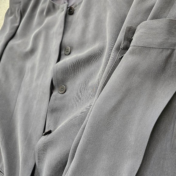 Vintage Calvin Klein Collection 100% Silk 2 Piece Pant Suit Blazer & Trousers 8 - Picture 3 of 6